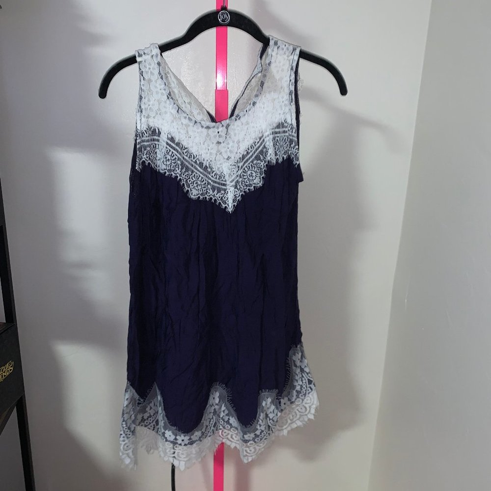 Lace Navy Tunic top